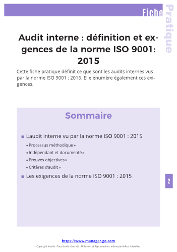 Audit interne qualité : exigences de l'ISO 9001 2015-3