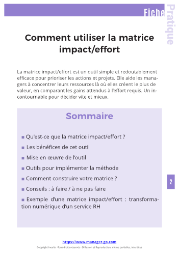 Matrice impact/effort : mode d'emploi