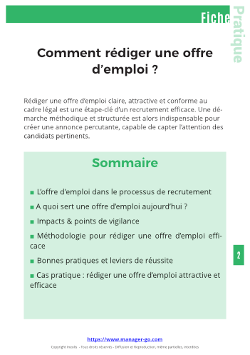 Rédaction d’une offre d’emploi